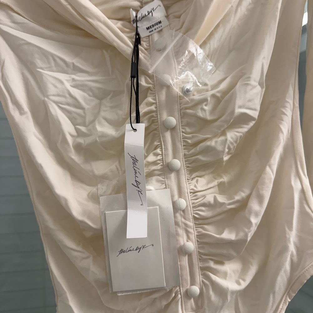 The Line by K Cream Off-Shoulder Bodysuit - Picture 4 of 6
